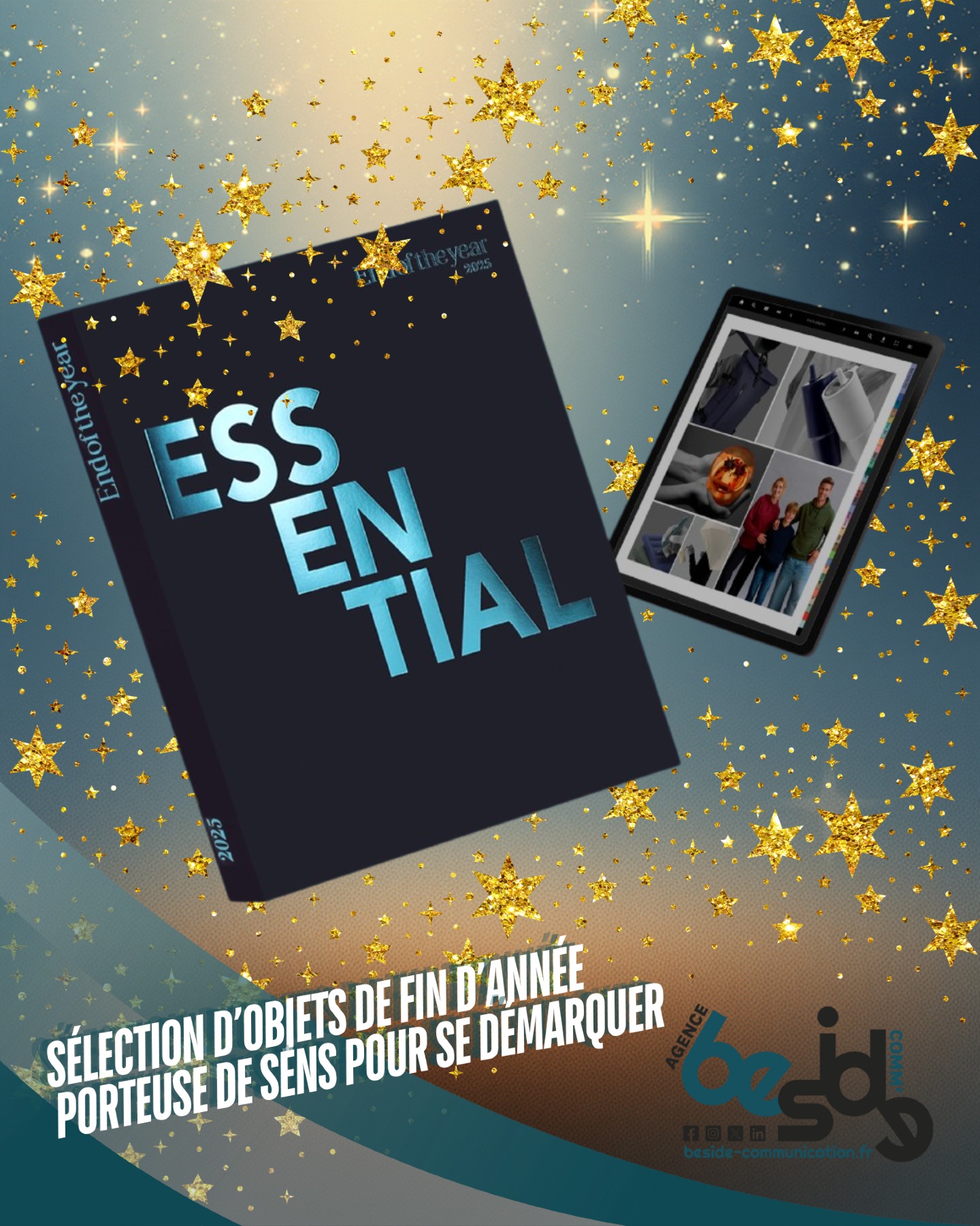 𝗘𝗦𝗦𝗘𝗡𝗧𝗜𝗔𝗟, 𝗰’𝗲𝘀𝘁 𝗺𝗮 𝘀𝗲́𝗹𝗲𝗰𝘁𝗶𝗼𝗻 𝗱𝗲 𝗰𝗮𝗱𝗲𝗮𝘂𝘅 𝗱𝗲 𝗳𝗶𝗻 𝗱’𝗮𝗻𝗻𝗲́𝗲 𝗽𝗼𝘂𝗿 𝗰𝗵𝗼𝘂𝗰𝗵𝗼𝘂𝘁𝗲𝗿 𝘃𝗼𝘀 𝗰𝗹𝗶𝗲𝗻𝘁𝘀 𝗲𝘁 𝗿𝗲𝗺𝗲𝗿𝗰𝗶𝗲𝗿 𝘃𝗼𝘀 𝗰𝗼𝗹𝗹𝗮𝗯𝗼𝗿𝗮𝘁𝗲𝘂𝗿𝘀. ✨

Je choisis des objets utiles, beaux et responsables, pensés pour marquer les esprits et raconter votre marque.

Au programme :
• des idées premium qui font vraiment plaisir,
• des options responsables (matières, fabrication, packaging),
• une personnalisation soignée qui vous ressemble.

Vous préparez vos fêtes (salons, vœux, comités cadeaux) ?
Écrivez-moi : je vous propose une curation ESSENTIAL clé en main pour être prêts avant les fêtes. 💬

Consultez le catalogue sur le www.beside-communication.fr ou en cliquant ici : https://urlr.me/!EOTY25

#CadeauxDeFinDAnnée #Clients #Collaborateurs #CommunicationResponsable #Branding #Goodies #IdéesCadeaux #AgenceDeCom