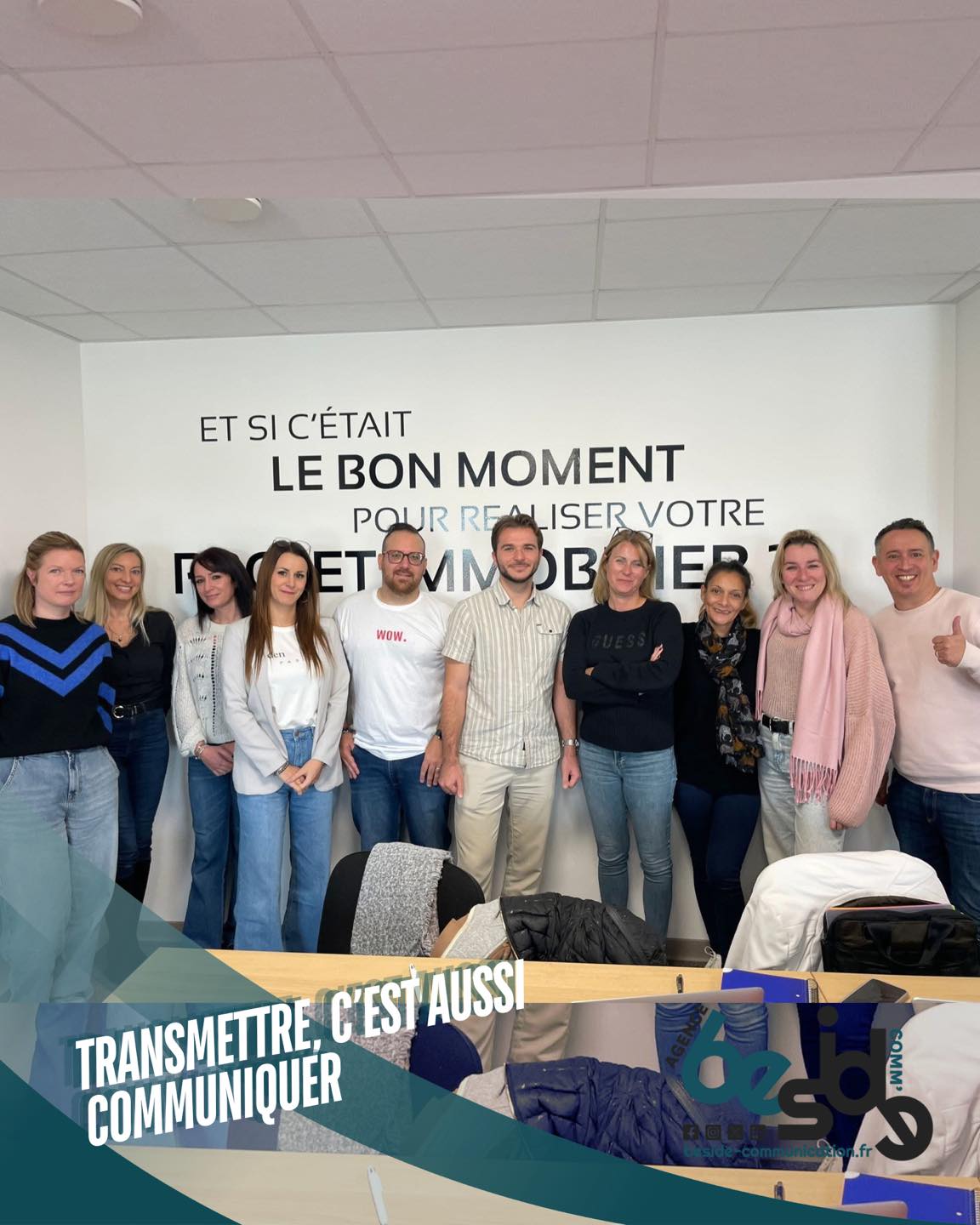 🧠 Transmettre, c’est aussi communiquer.

Ce matin, j’ai eu le plaisir d’animer une formation pour les conseillers de Gallys Immobilier.
Un moment riche en échanges et surtout… en partages.

Parce que la communication, ce n’est pas seulement savoir parler de soi.
C’est aussi savoir donner : transmettre ce qu’on a appris, partager des astuces, des réflexes, des erreurs aussi — bref, tout ce qui peut aider l’autre à progresser.

Et c’est exactement ce que j’aime dans mon métier.
Voir des yeux s’allumer quand une idée fait sens.
Sentir la curiosité grandir au fil de la formation.
Et repartir avec la conviction qu’on a semé quelque chose d’utile.

Aujourd’hui encore, ça me rappelle pourquoi je fais ce que je fais.
✨ Communiquer, oui. Mais surtout, transmettre.

#Communication #Formation #SocialMedia #Conseil #Transmission #GallysImmobilier #BesideCommunication